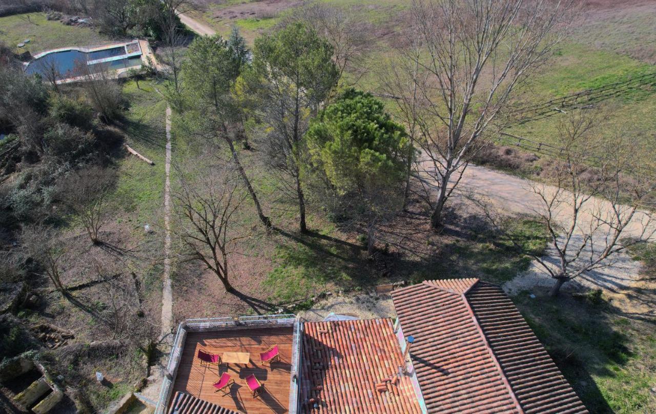 Grand Gite Les Cabanes De Fallot Pour 19 Personnes - Piscine Naturelle L'isle-Bouzon Dış mekan fotoğraf